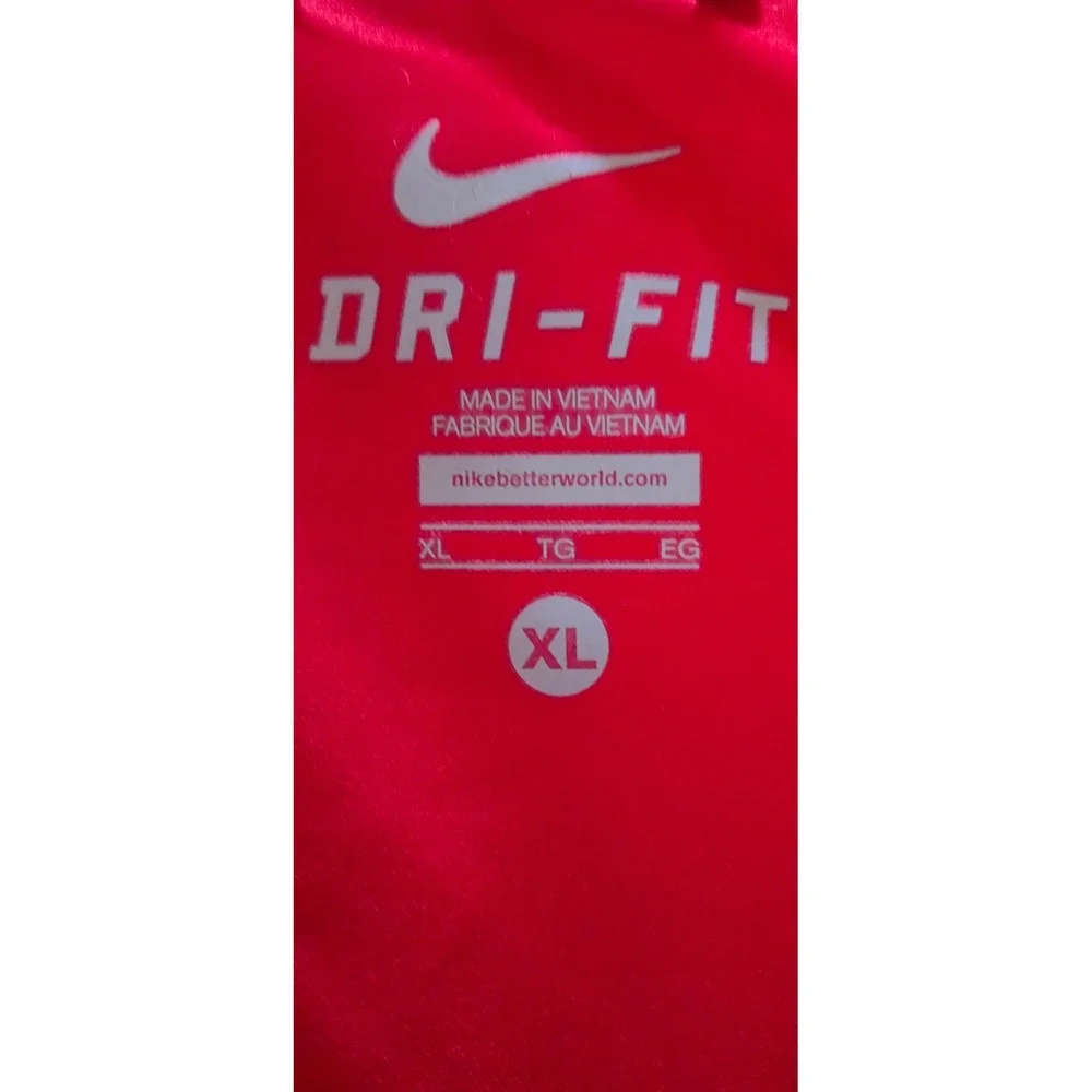 Nike Dri-FIT Mens XL Red Full Zip‎ Basketball Track Jacket LN Logo Warm Up